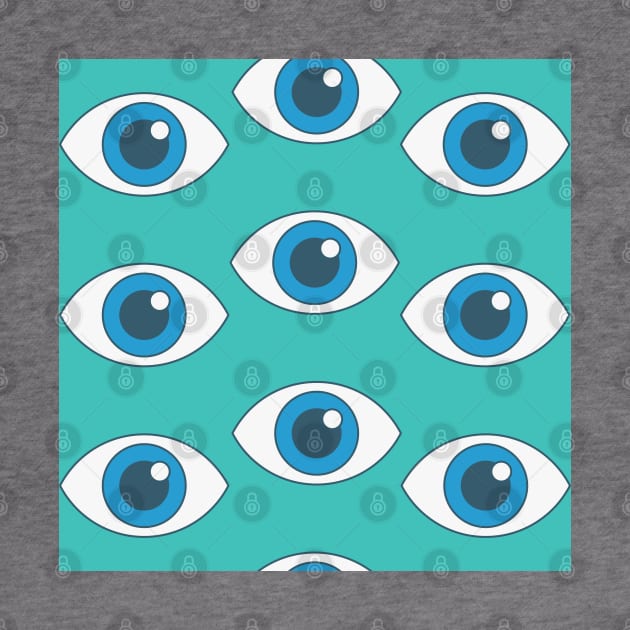 blue eyes on teal background by odNova